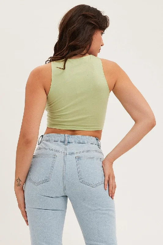 Green Crop Top