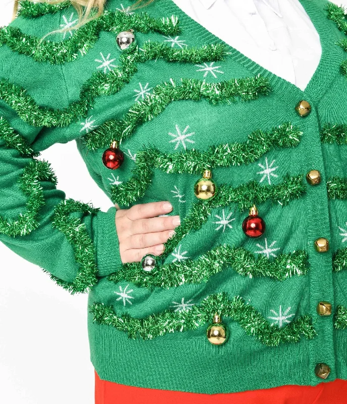 Green Garland & Ornament Cardigan