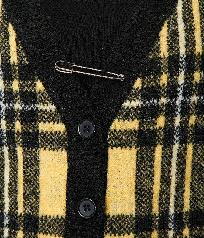 Hell Bunny Yellow & Black Plaid Cardigan