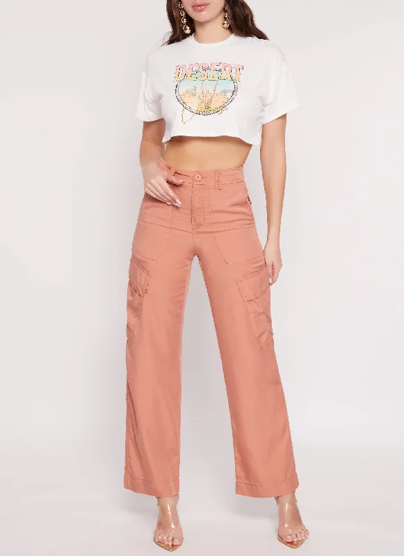 Ribbed Desert Cropped Graphic Tee