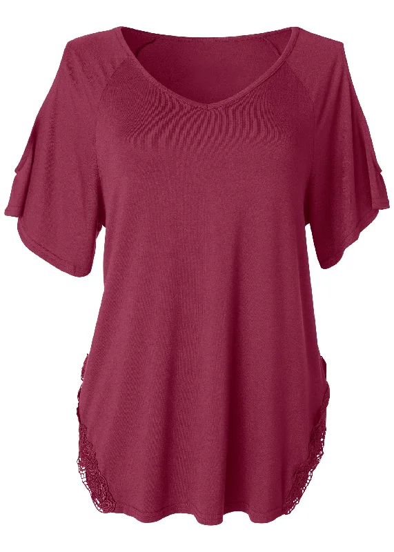 Cold-shoulder top - Red