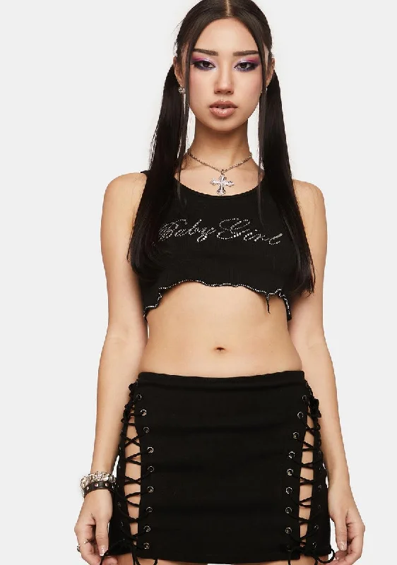 Joelle Lace-Up Micro Skirt