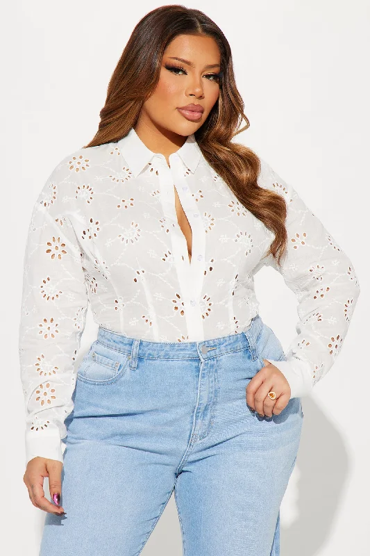 Katie Eyelet Shirt - White