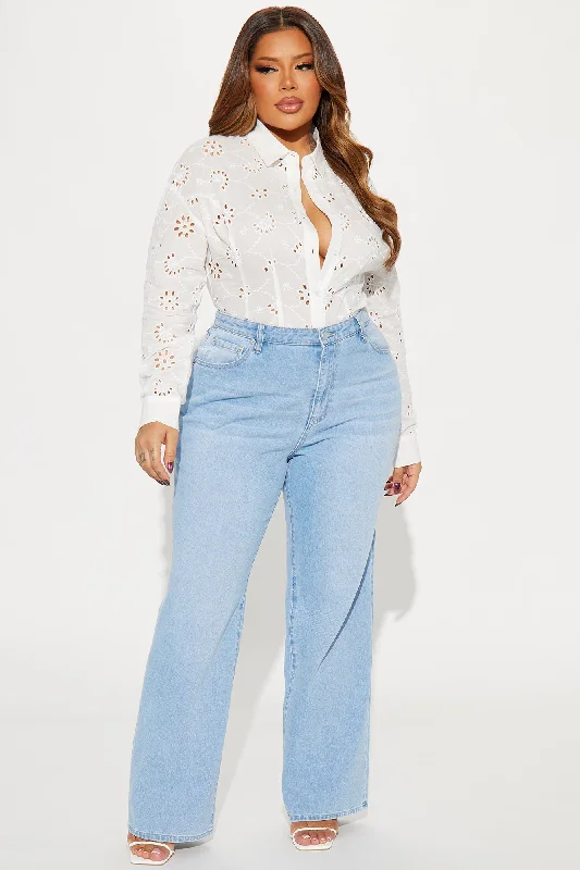 Katie Eyelet Shirt - White