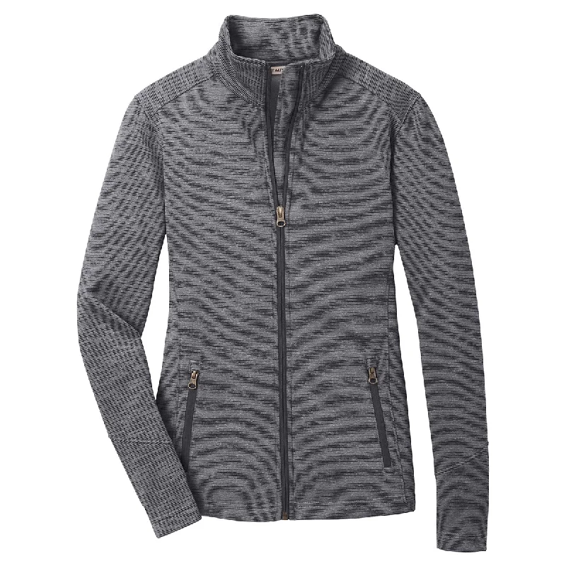 Port Authority Women's Black Digi Stripe Fleece Jacket