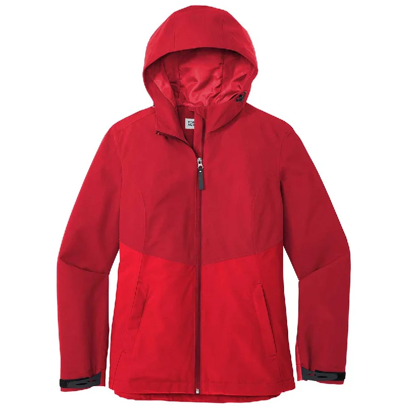 Port Authority Women's Sangria/True Red Tech Rain Jacket