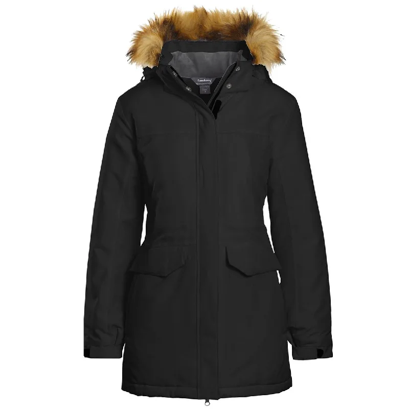 Landway Women's Black Providence Insulated Parka with Faux Fur