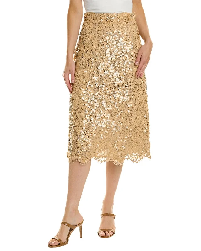 Michael Kors Floral Lace A-Line Skirt