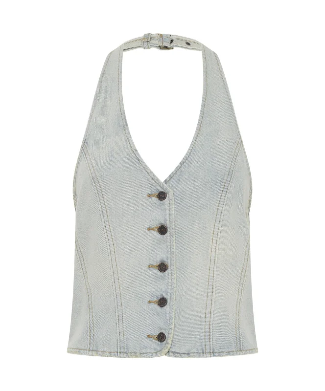 OLD WEST DENIM HALTER TOP