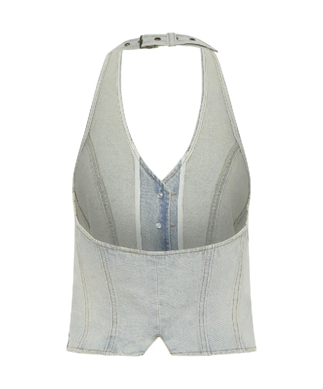 OLD WEST DENIM HALTER TOP