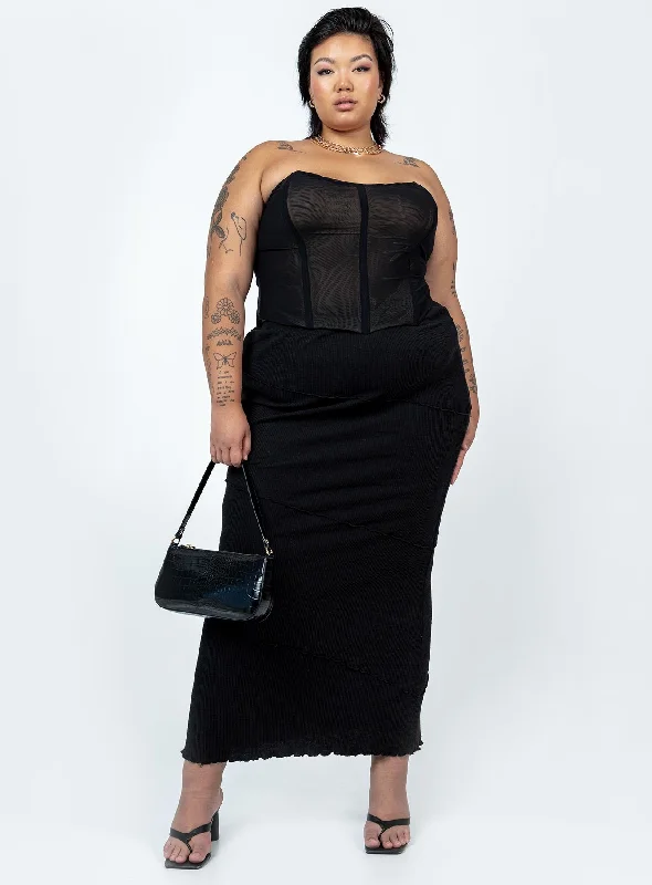 Oscar Maxi Skirt Black Curve