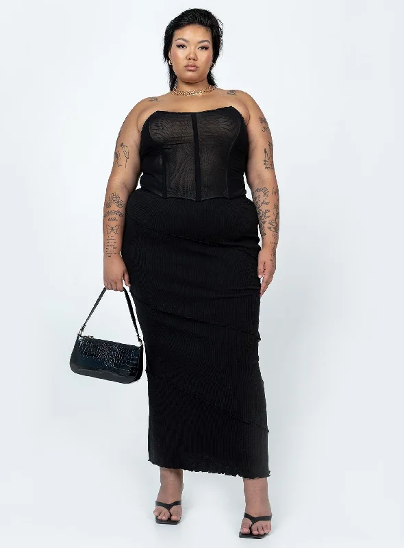 Oscar Maxi Skirt Black Curve