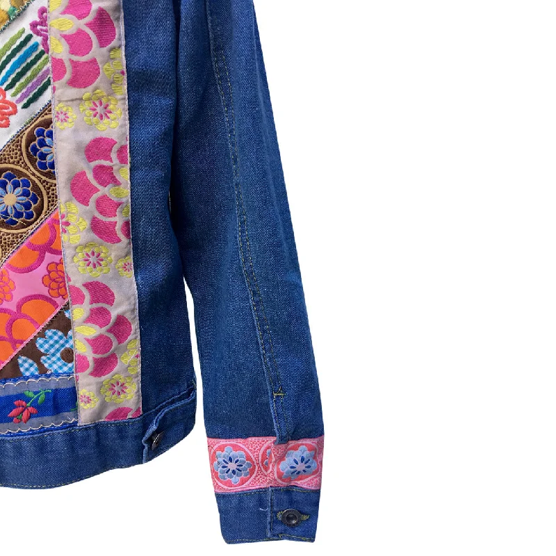 Pansy Flower Jean Jacket