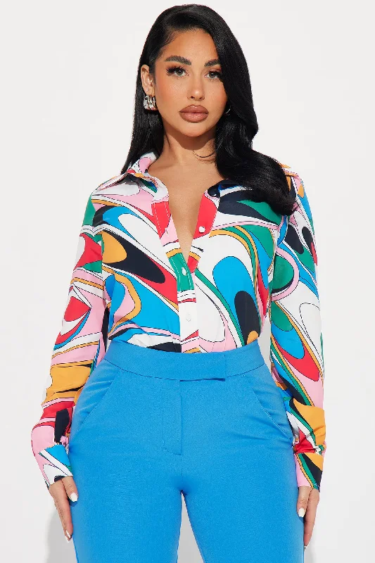 Please Me Printed Shirt - Multi Color