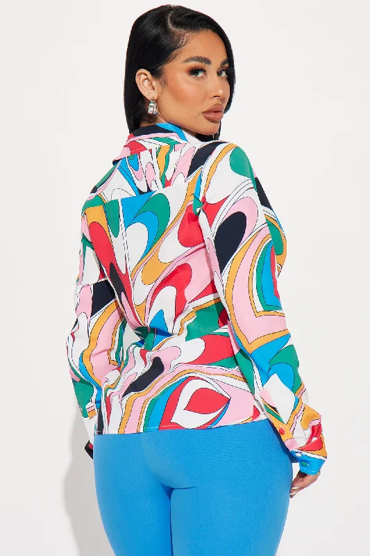 Please Me Printed Shirt - Multi Color