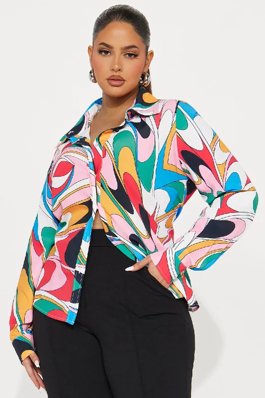 Please Me Printed Shirt - Multi Color