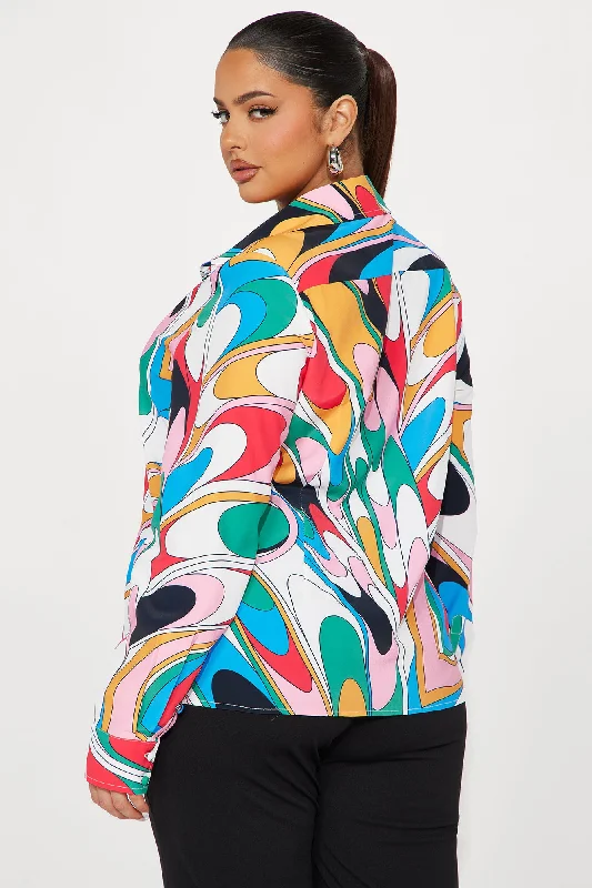 Please Me Printed Shirt - Multi Color