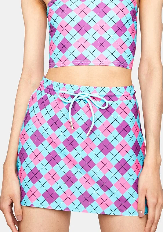 Rule The School Argyle Mini Skirt