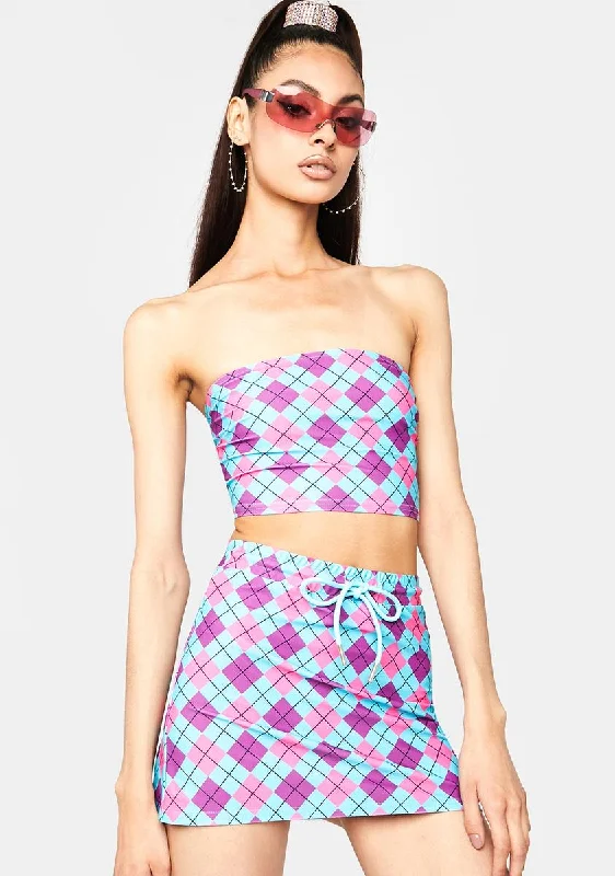 Rule The School Argyle Mini Skirt