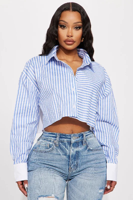 Sail Away Striped Shirt - White/Blue