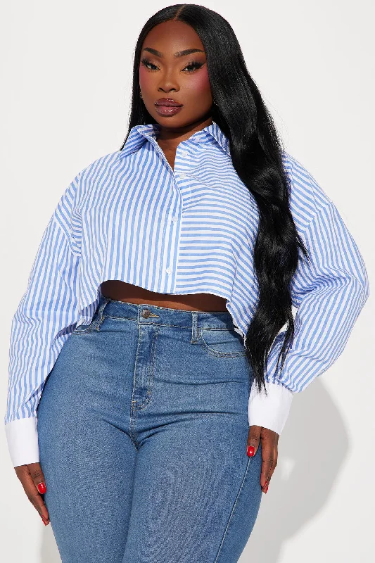 Sail Away Striped Shirt - White/Blue