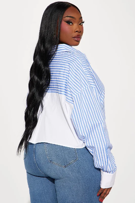 Sail Away Striped Shirt - White/Blue