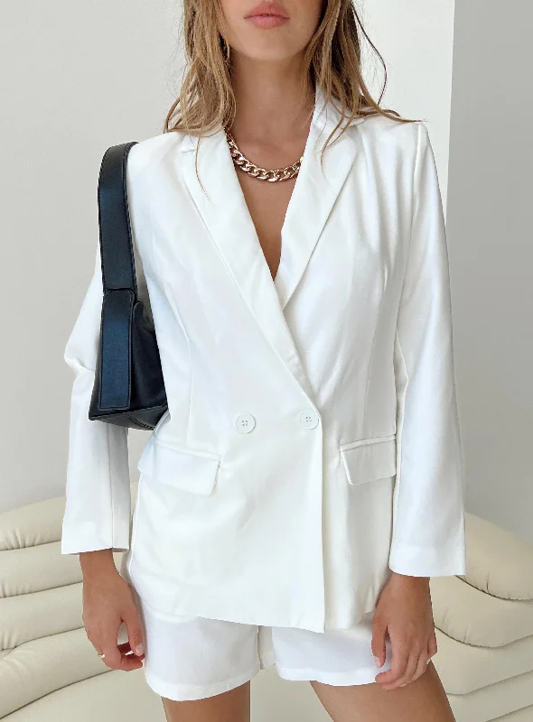 Sazan Blazer White