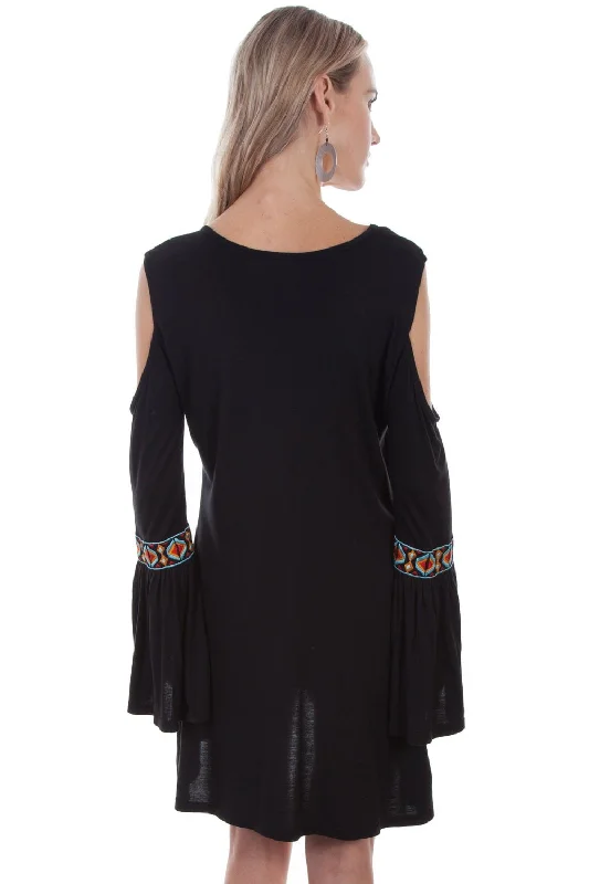 Scully Womens Black Viscose Aztec L/S Tunic