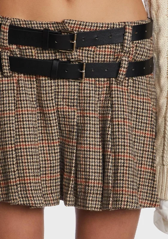 Sepia Preppy Issues Mini Skirt