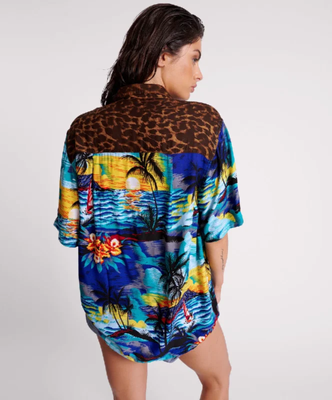 UTOPIA LEOPARD PRINT HAWAIIAN SHIRT