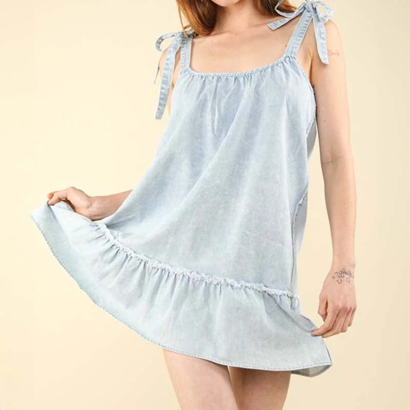 Ruffle Denim Dress