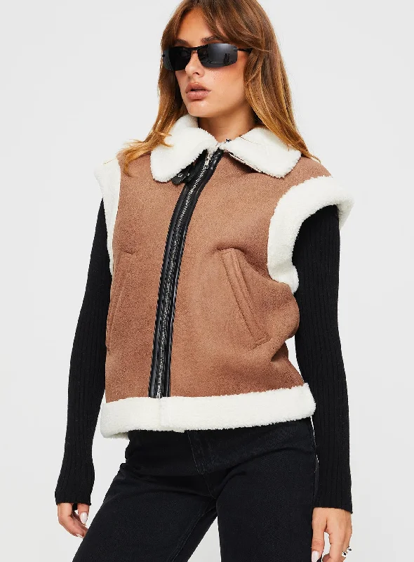 Wesson Shearling Vest Natural / Cream