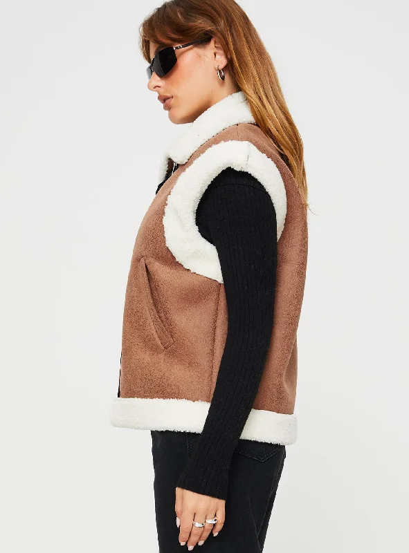 Wesson Shearling Vest Natural / Cream