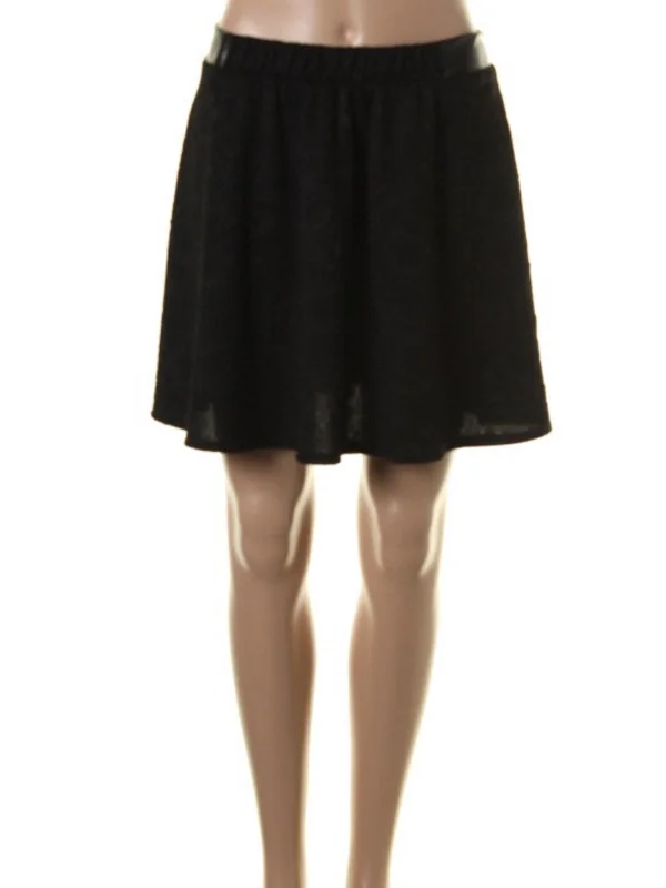 Womens Textured Mini A-Line Skirt