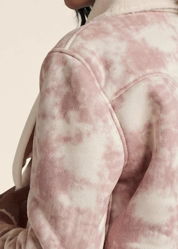 Faux-suede tie-dye jacket - White & Pink