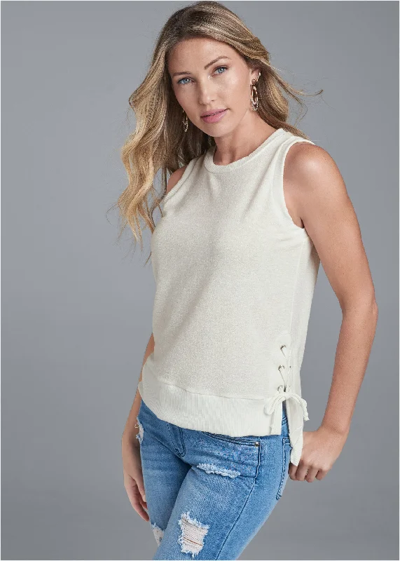 Grommet tiered top - White