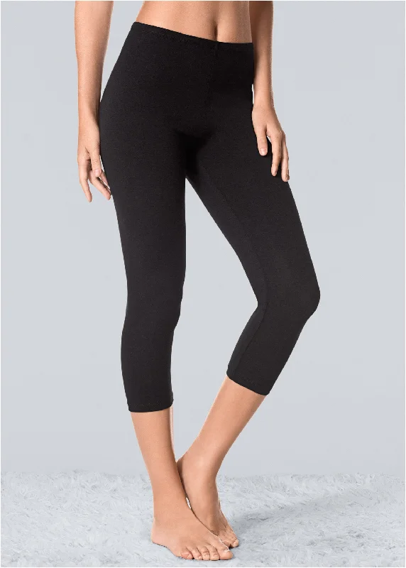 Basic capri leggings - Black