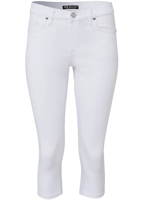 Bum lifter capri jeans - White