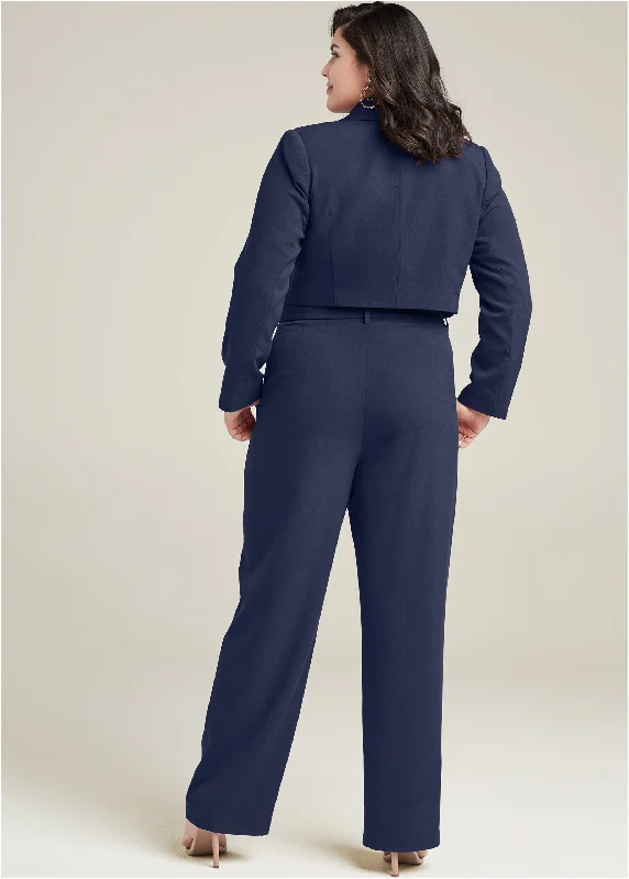 Belted suiting set - Navy