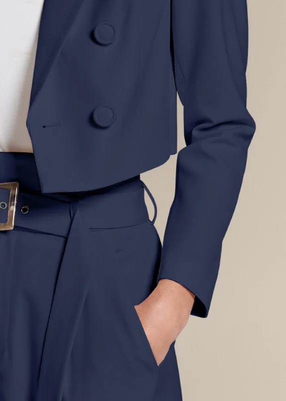 Belted suiting set - Navy