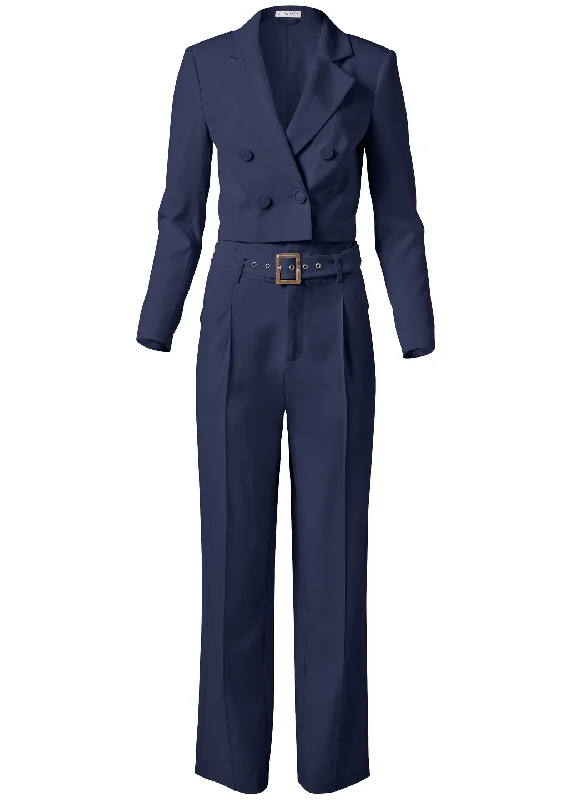 Belted suiting set - Navy