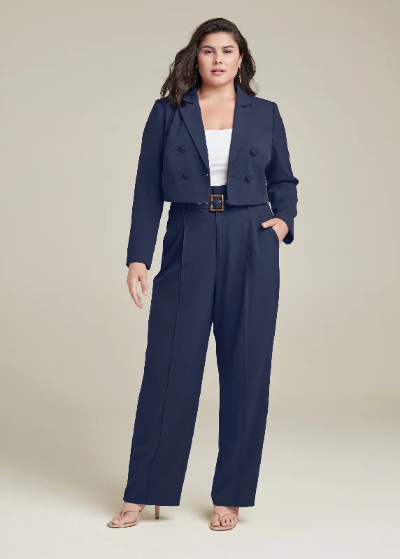 Belted suiting set - Navy