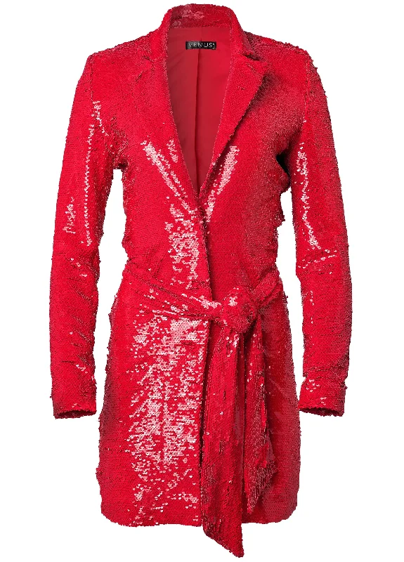 Allover sequin blazer - Red